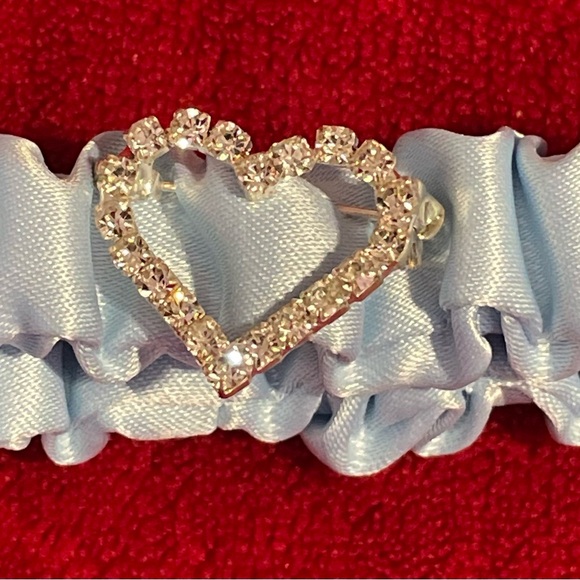 Cathy's Concepts Women's Blue with Rhinestone Heart Elastic Garter - Picture 6 of 6
